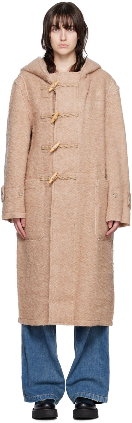 Tan Raw Edge Toggle Coat