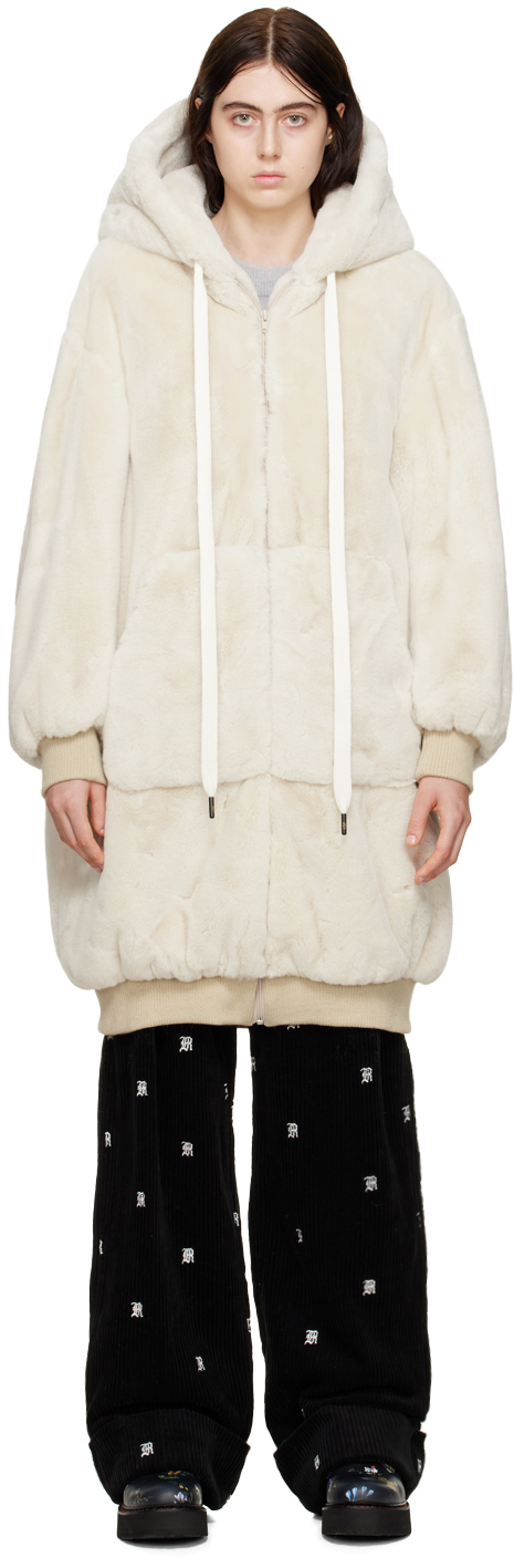 Off-White Faux-Fur Zip Coat