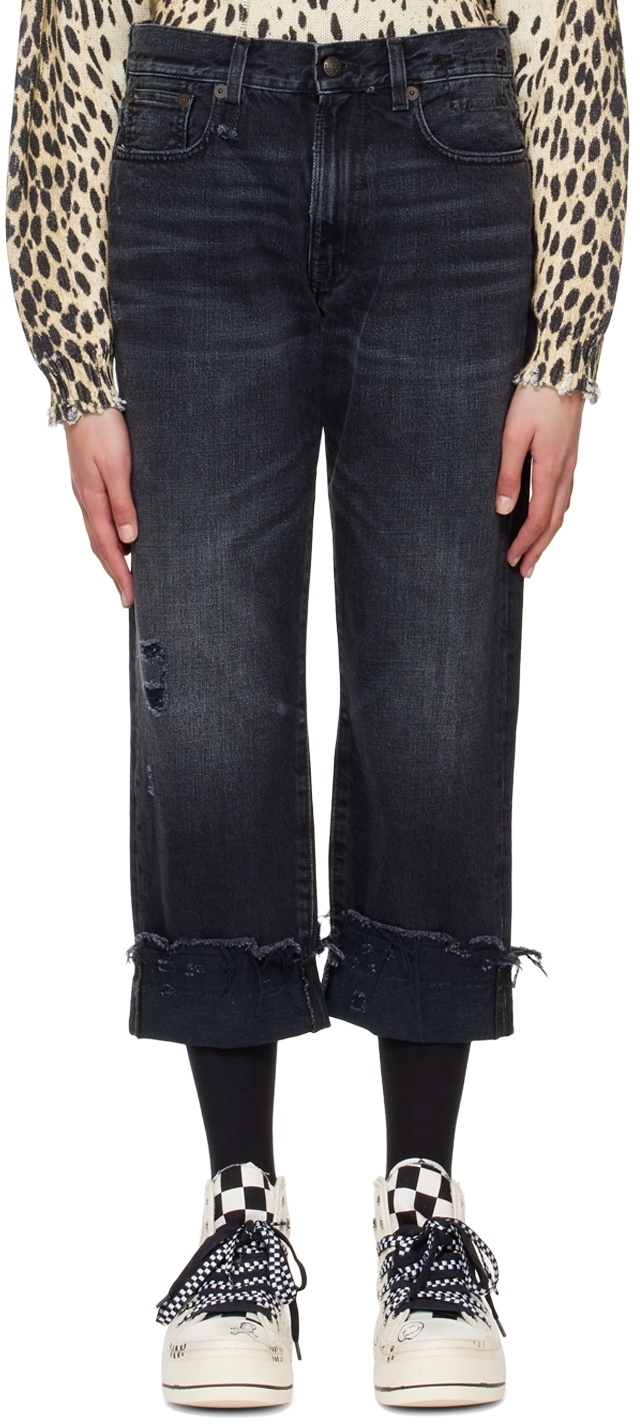 R13 Black Boyfriend Jeans In Jake Black ModeSens