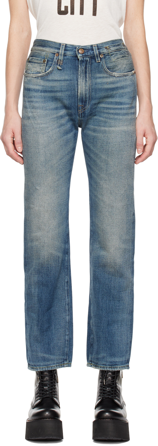 R13 Blue Courtney Slim Jeans SSENSE