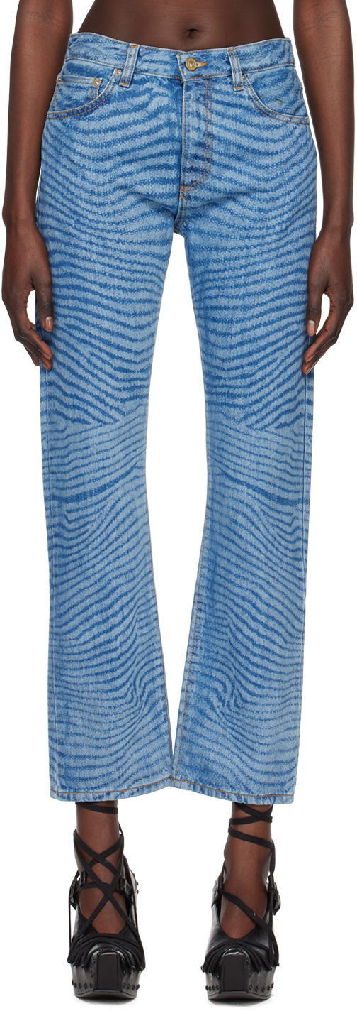 Vitelli Ssense Canada Exclusive Blue Swirl Jeans Ssense