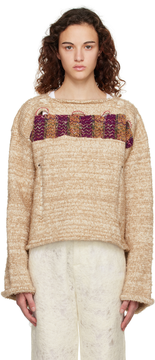 Beige Cosmic Rainbow Sweater