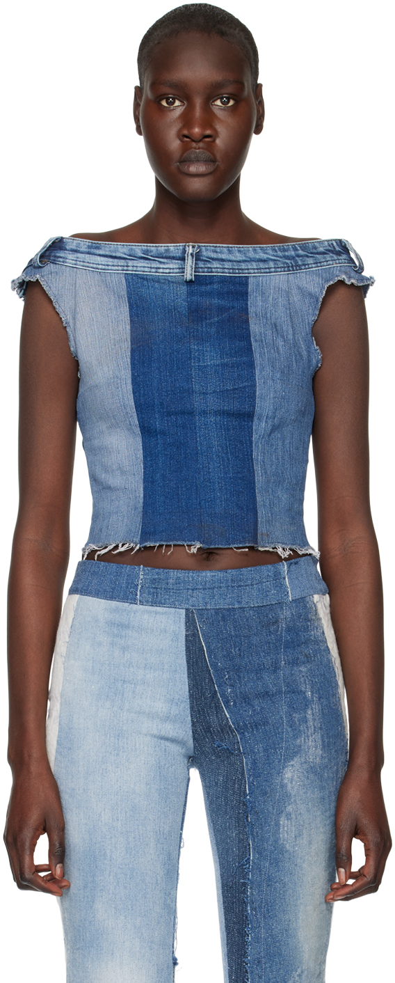 SSENSE Exclusive Blue Denim Tank Top