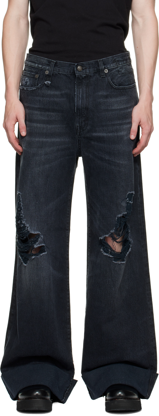 Black Liam Baggy Jeans by R13 on Sale