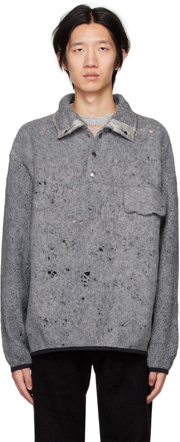 Vitelli Gray Doomboh Sweater In Solid Grey