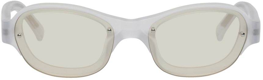 A Better Feeling Ssense Exclusive Gray & Beige Skye Sunglasses In Matte Glacial/amber