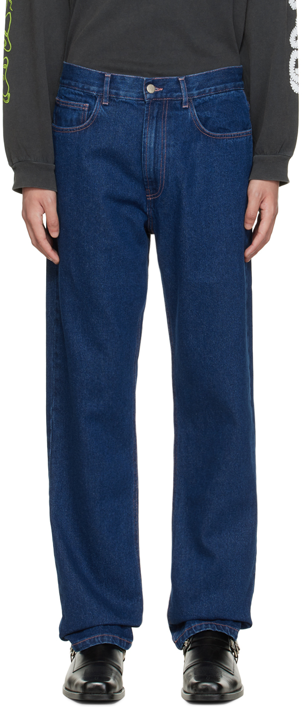 SSENSE Exclusive Blue Boners Of The Rising Sun Jeans by Carne Bollente ...