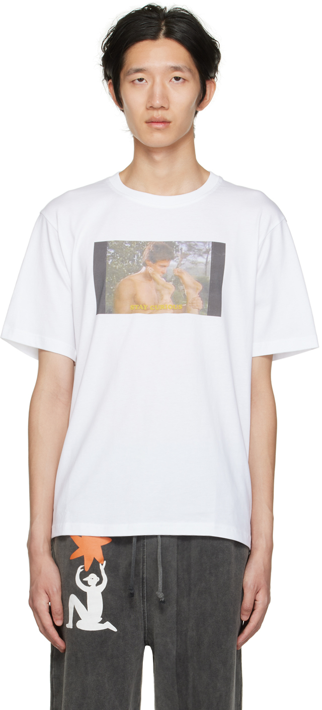 White 'Stay Curious' T-Shirt