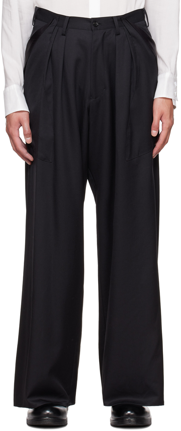 Sulvam High-waisted Wide-leg Trousers In Black | ModeSens