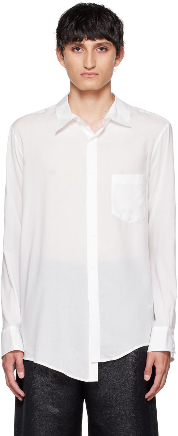 White Screwed Sleeve Shirt