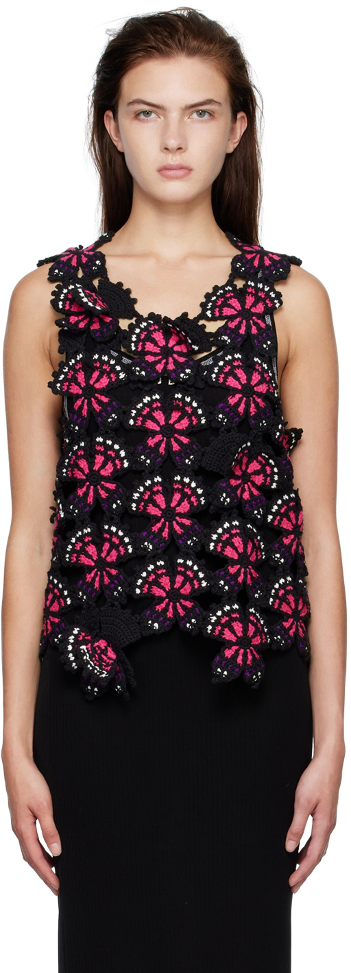 Black & Pink Butterfly Tank Top