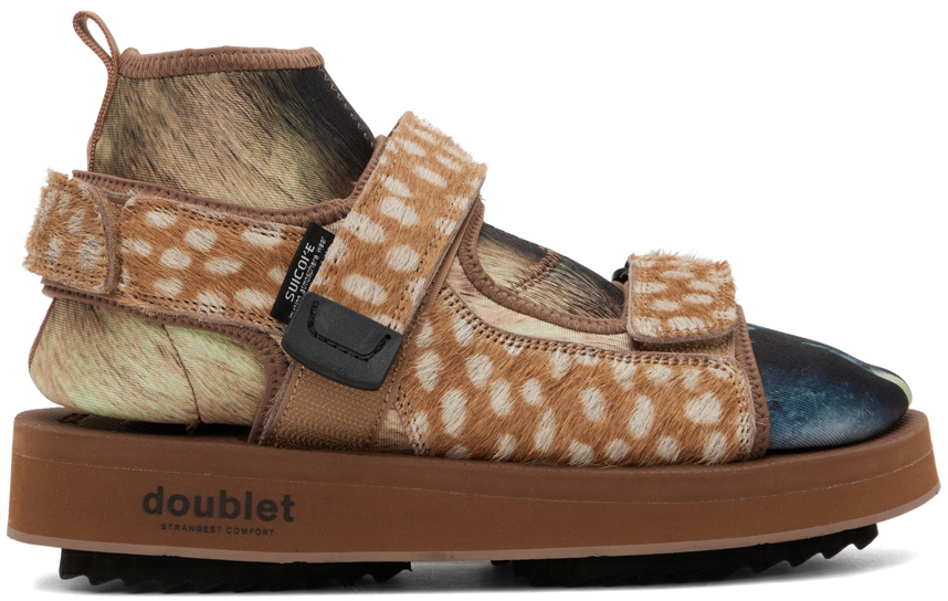 Brown Suicoke Edition Animal Foot Layered Sandals