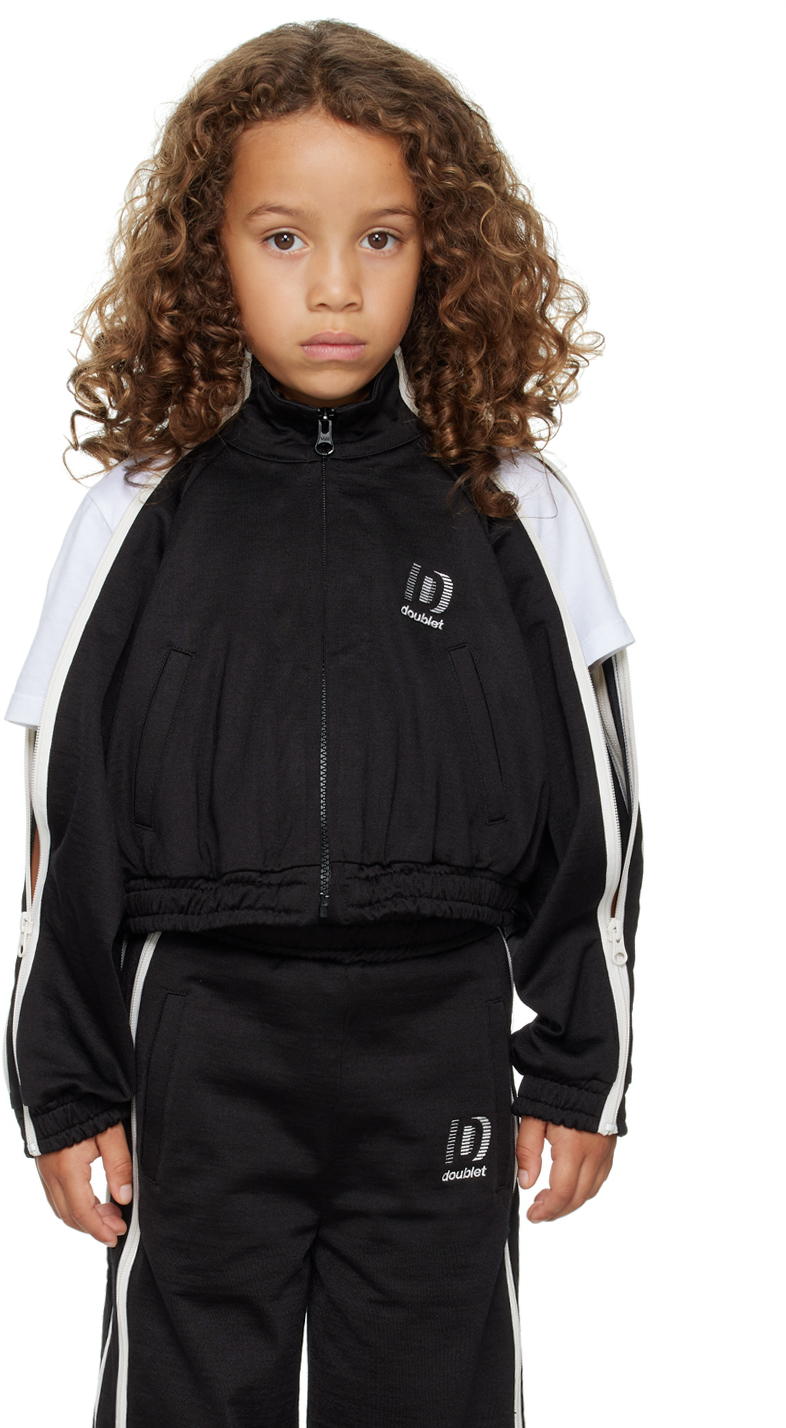 Kids Black Zip Up Track Jacket