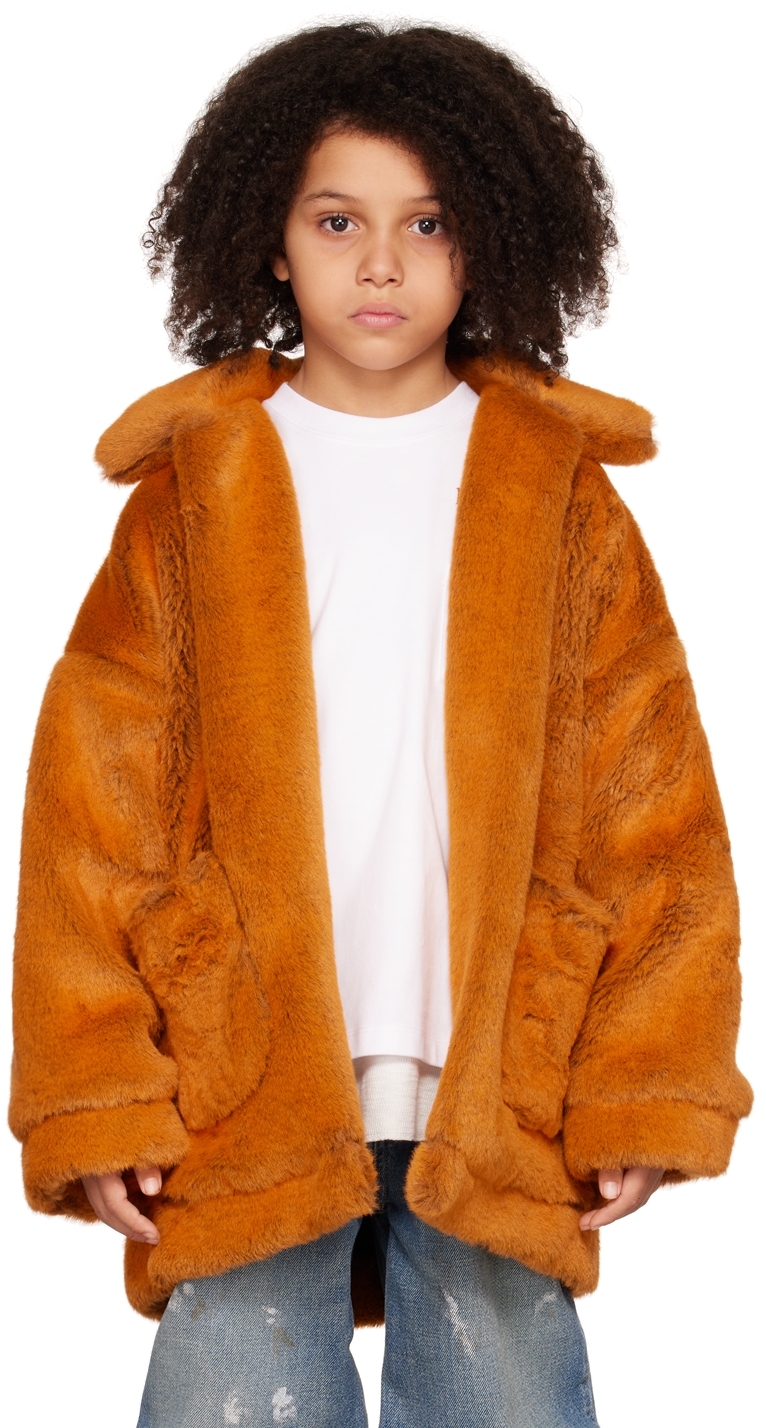Doublet Ssense Exclusive Kids Orange Jack(et)- O'-lantern Faux-fur Jacket