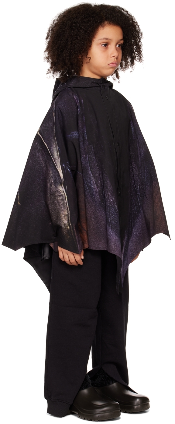 Doublet Ssense Exclusive Kids Black 'i'm A Batkid!' Poncho In Black