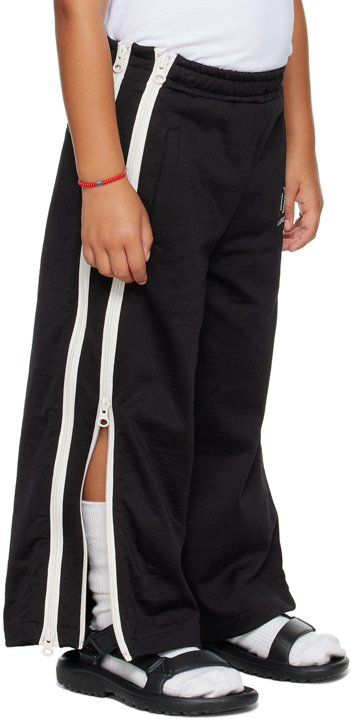 Doublet Kids Black Zip-up Track Lounge Pants In Black