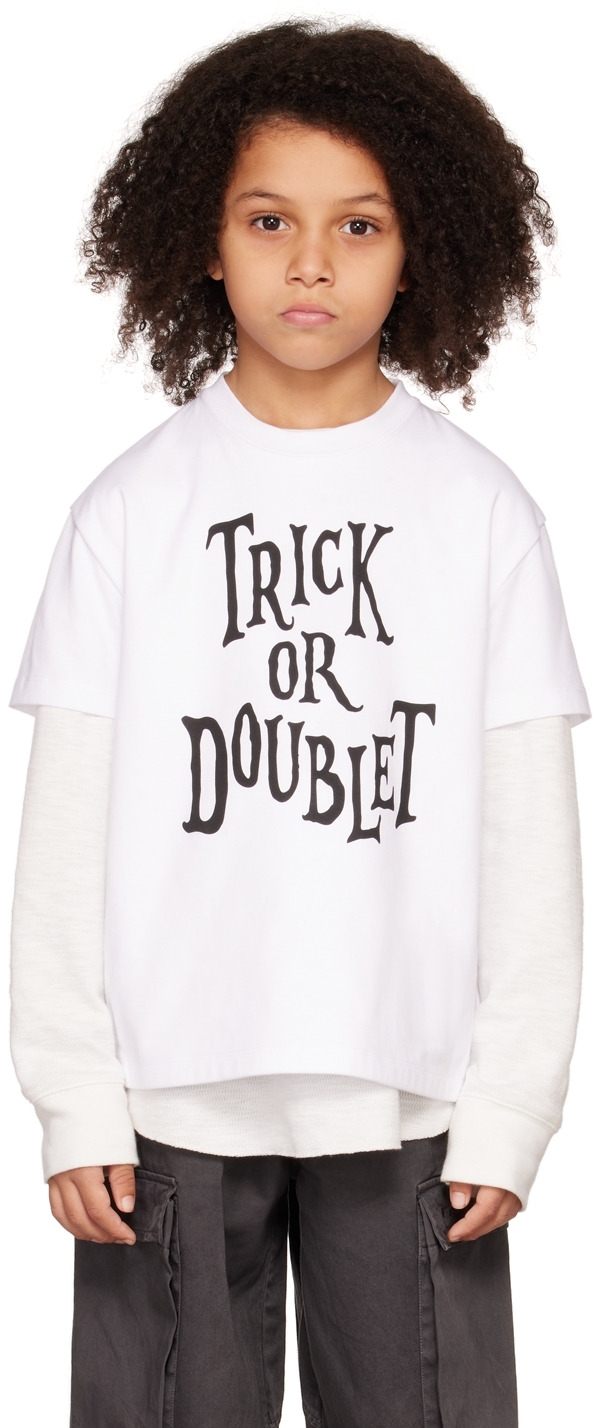 Doublet Ssense Exclusive Kids White 'trick Or ' T-shirt