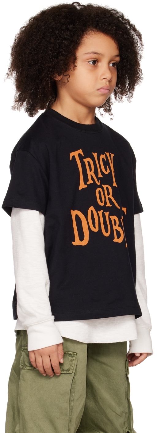 Doublet Ssense Exclusive Kids Black 'trick Or ' T-shirt In Black Orange