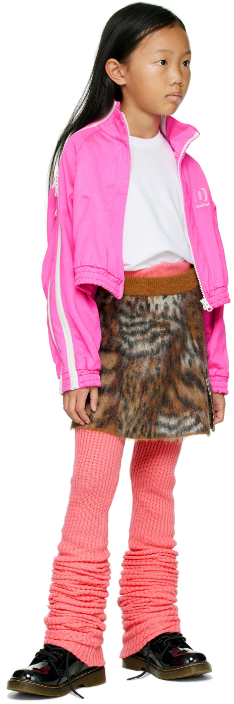 Doublet Kids Tan Leopard Skirt In Natural