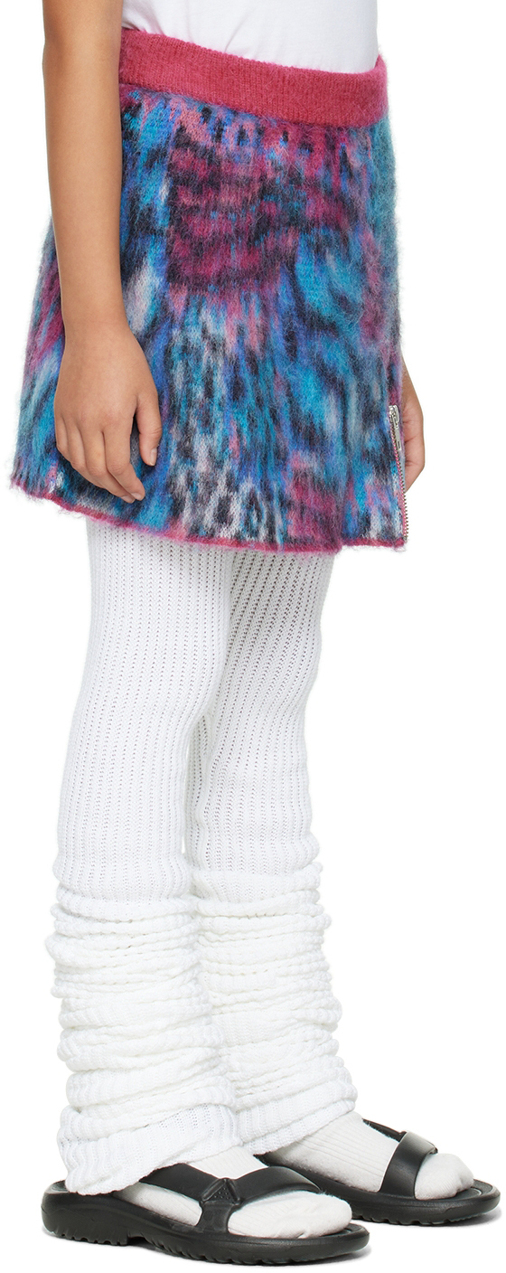 Doublet Kids Blue & Pink Leopard Skirt In Colorful
