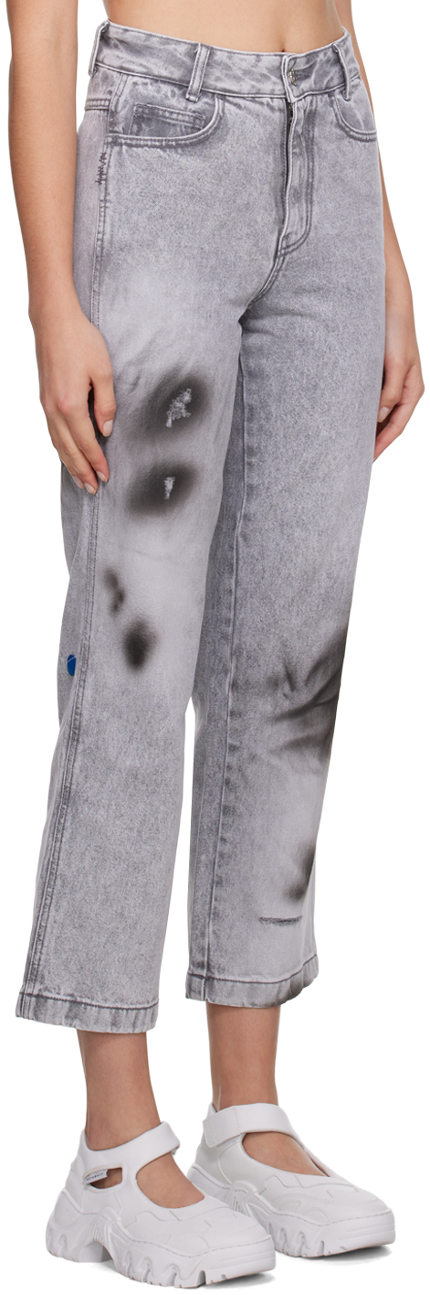 Ader Error Gray Fendig Jeans In Grey