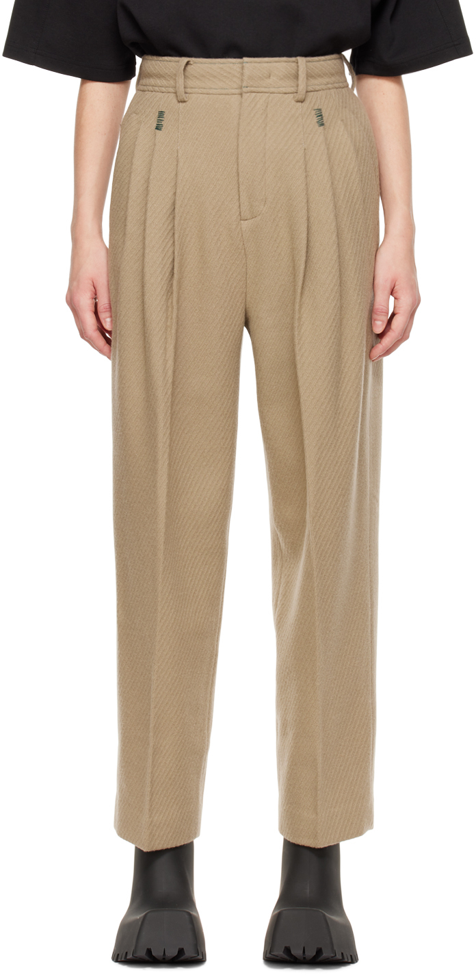 ADER error Beige Pleated Trousers