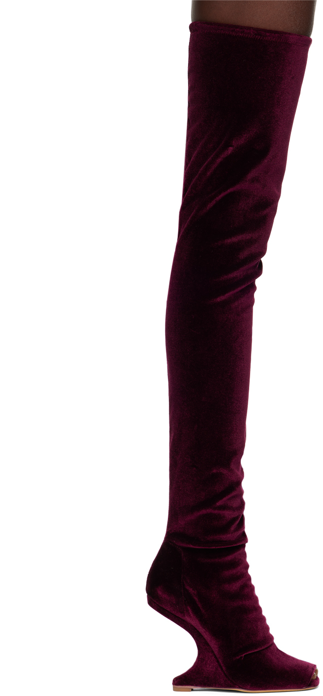 Bottes en cuir et velours noirs | VERSAILLES