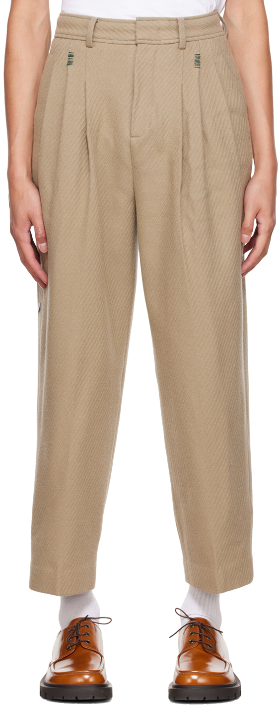 Beige Pleated Trousers by ADER error on Sale