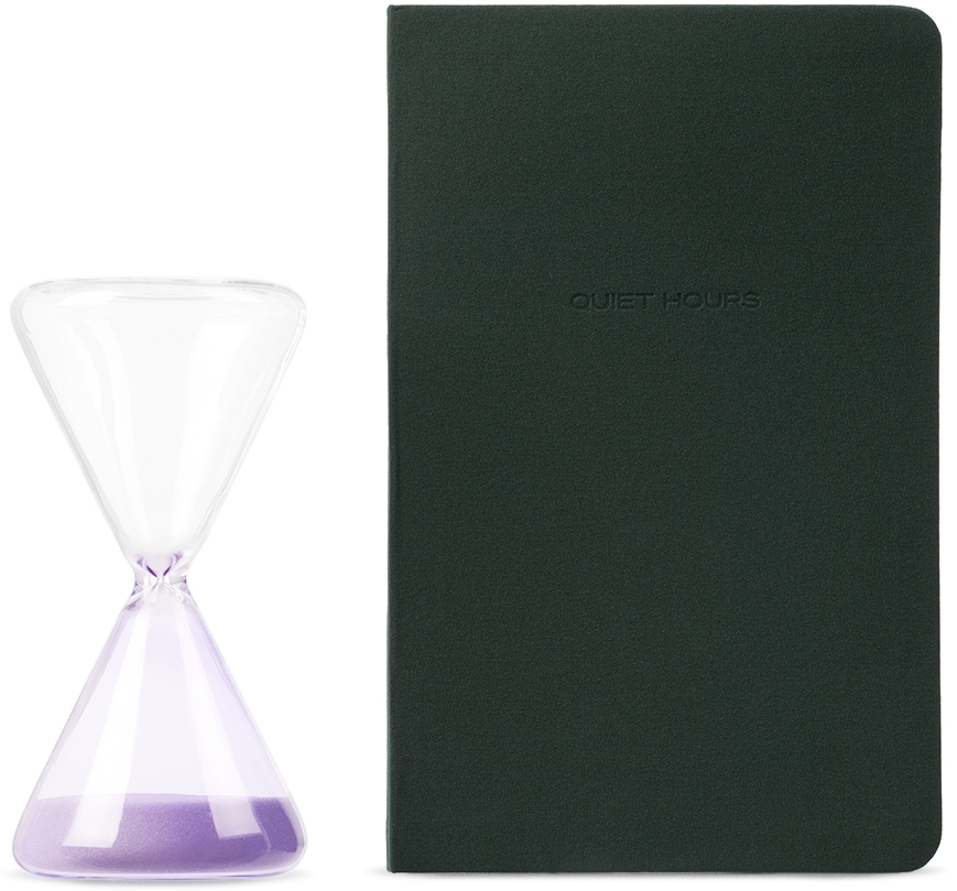 Purple & Navy Notebook & 20-Minute Hourglass Set