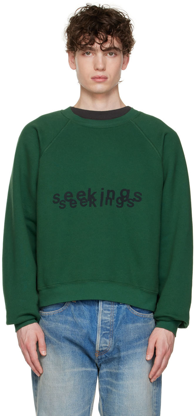 Green Double Logo Printed Sweatshirt