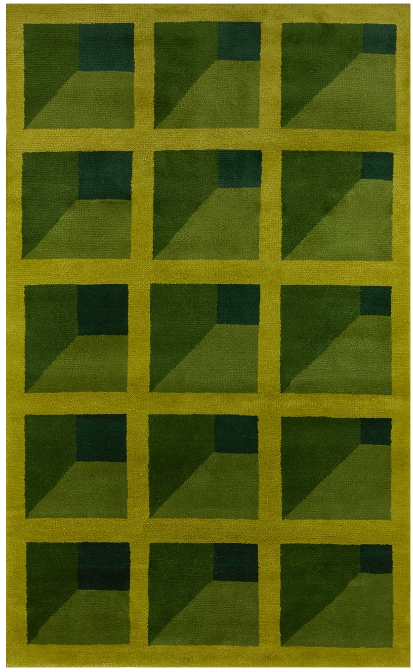 NORDIC KNOTS GREEN CAMPBELL-REY GARDEN MAZE RUG