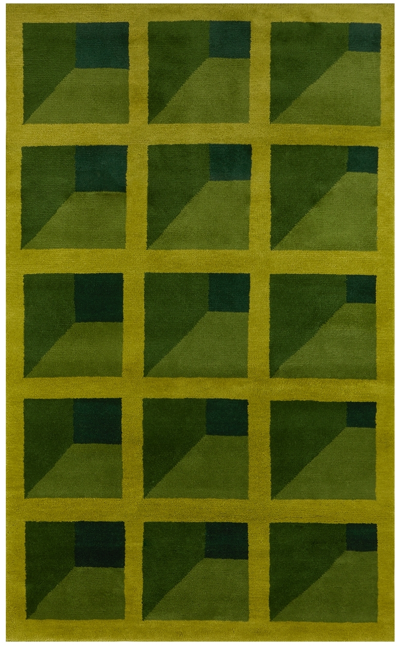 Nordic Knots Green Campbell-rey Garden Maze Rug