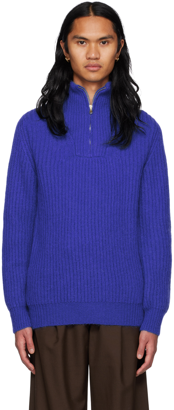 Lukhanyo Mdingi Blue Turtleneck Sweater