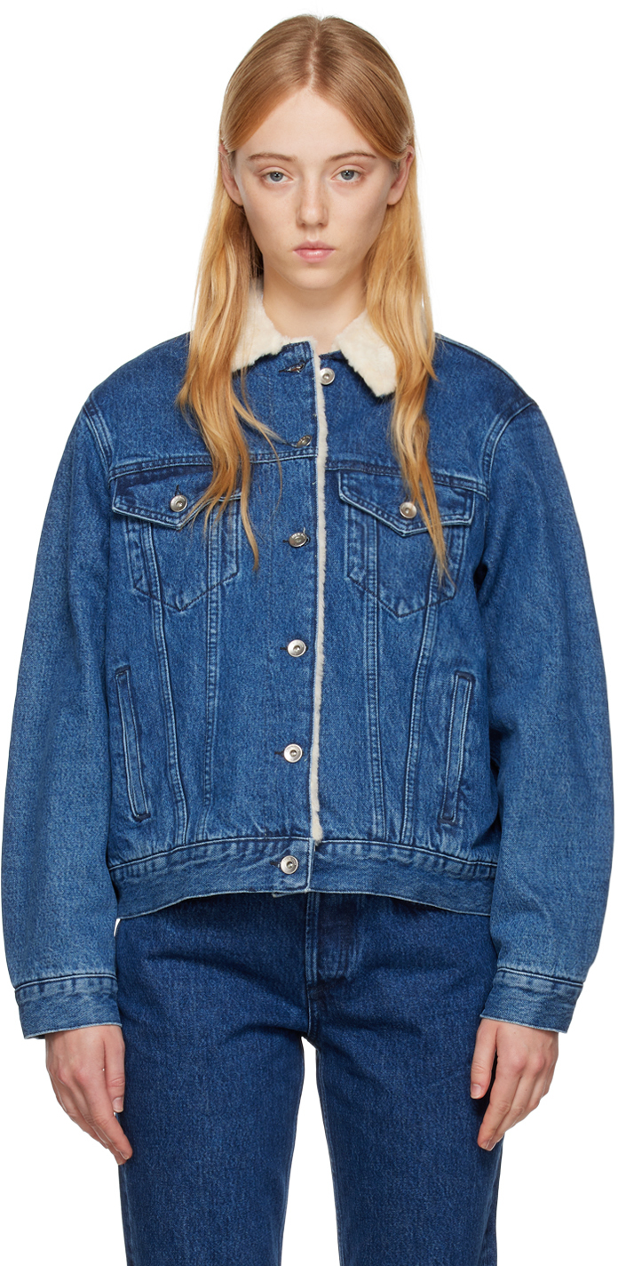 Blue Oversized Denim Jacket by rag & bone on Sale