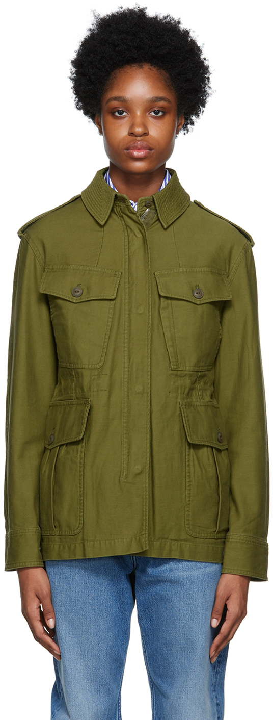 bone: Green Lorenz Jacket | SSENSE Canada