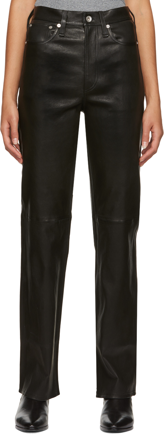 Black Alex Leather Pants - ICONS