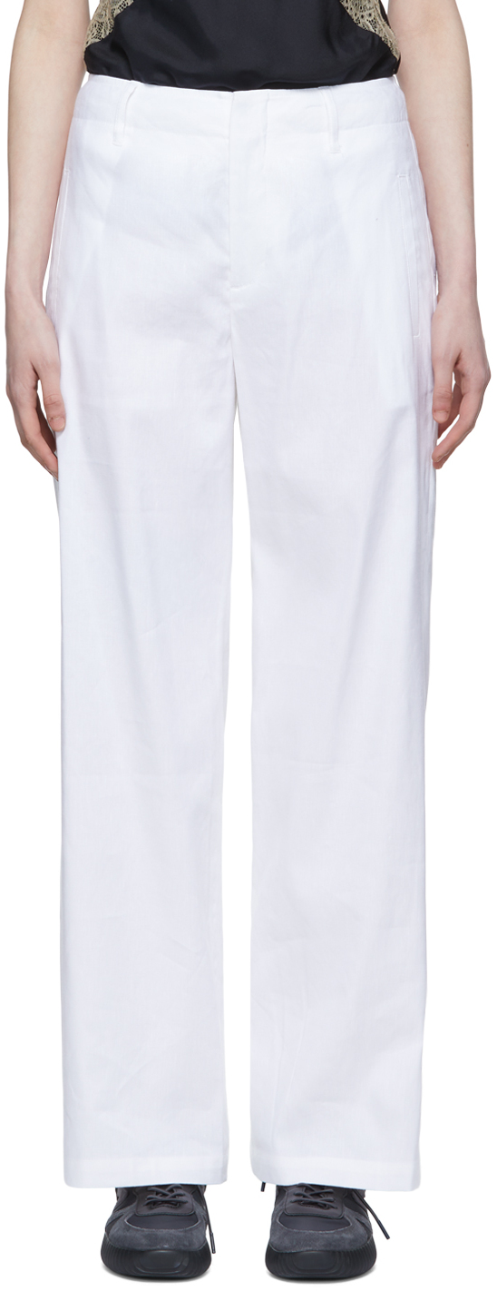 rag & bone White Linen Trousers