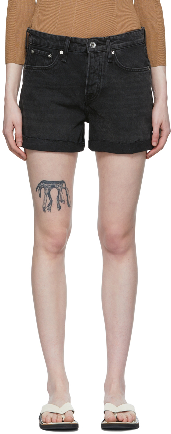 rag & bone Black Denim Shorts