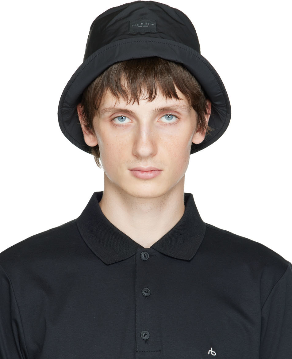 rag & bone: Black Addison Bucket Hat | SSENSE