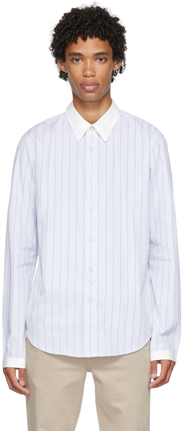 RAG & BONE WHITE ARCHIVE STRIPE SHIRT