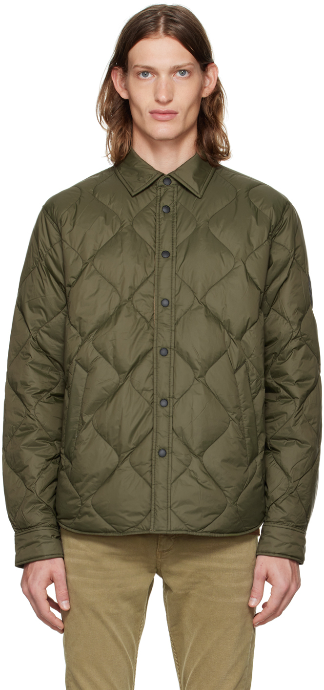Rag & Bone Icons Dane Quilted Shirt Jacket In Dustygrn