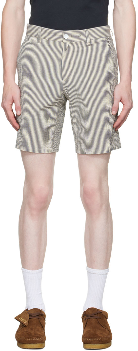 rag & bone Off-White & Navy Perry Shorts