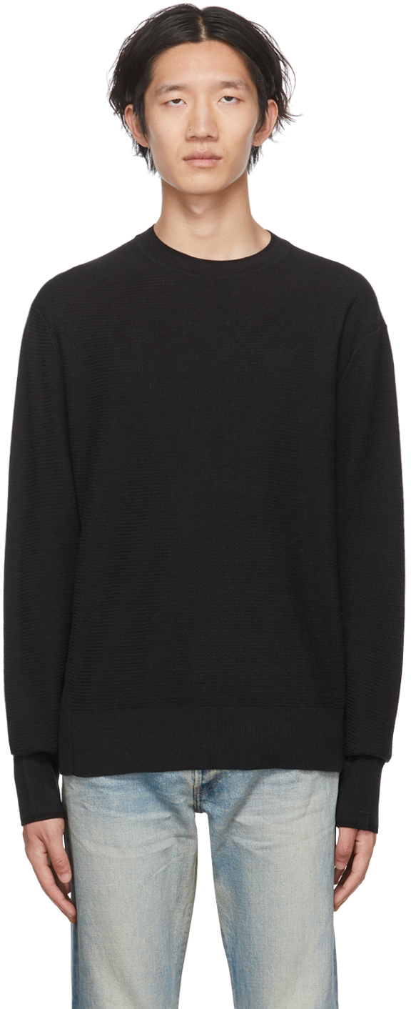 rag & bone Black Cotton Sweater SSENSE UK