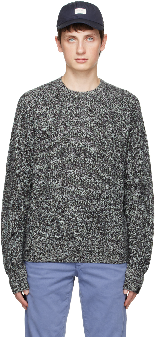 Shop Rag & Bone Gray Pierce Sweater In Blackwht