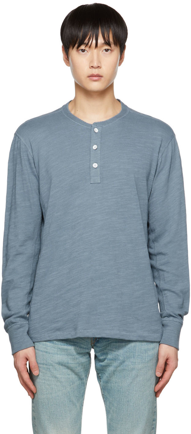 rag & bone Blue Classic Flame Henley
