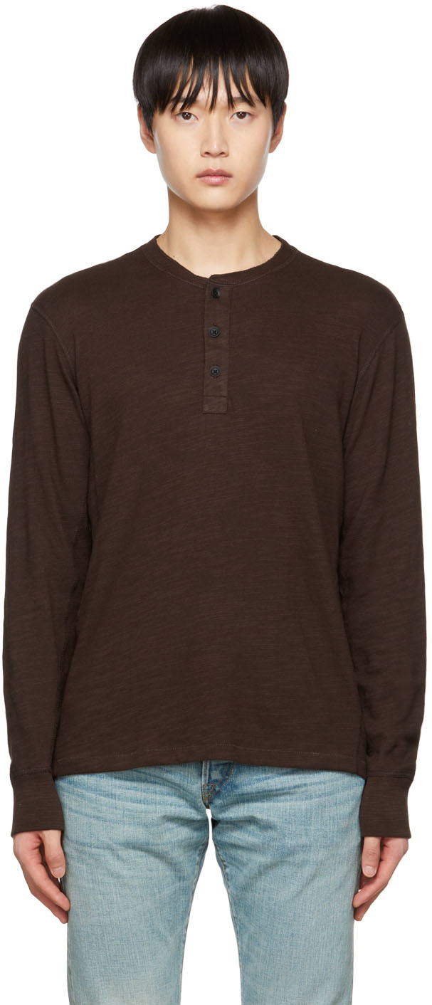 RAG & BONE BROWN CLASSIC FLAME HENLEY