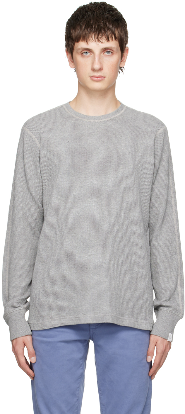 Rag & Bone Gray Garment Dyed Long Sleeve T-shirt In Hthrgry