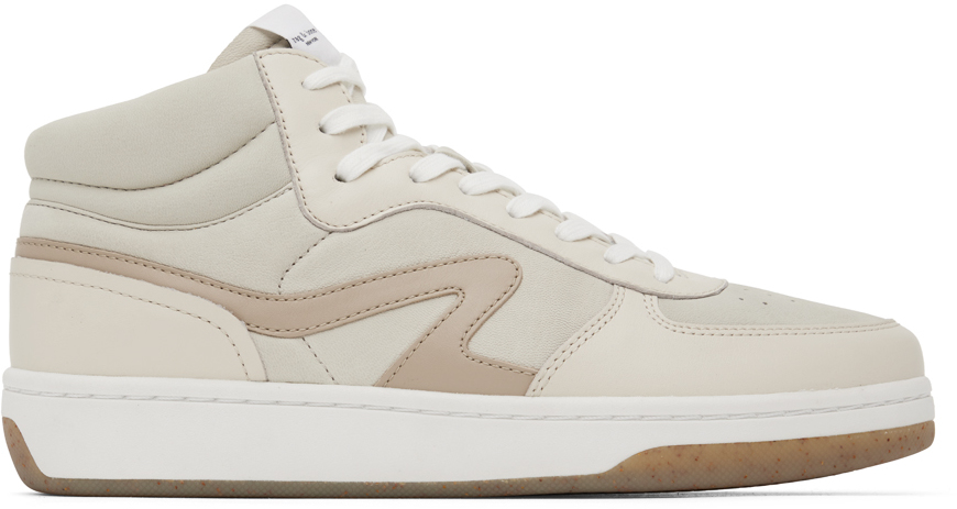 Rag & Bone Taupe Retro Court High Trainers In Frostnb