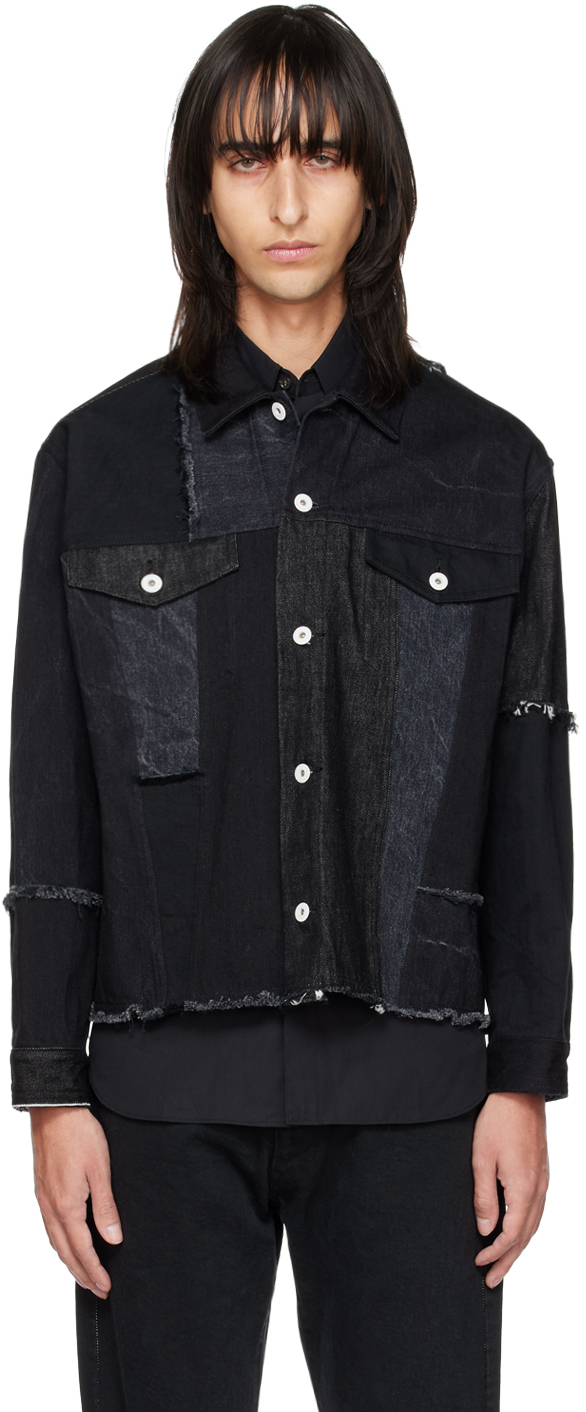 Patchwork Denim-jacket In Black