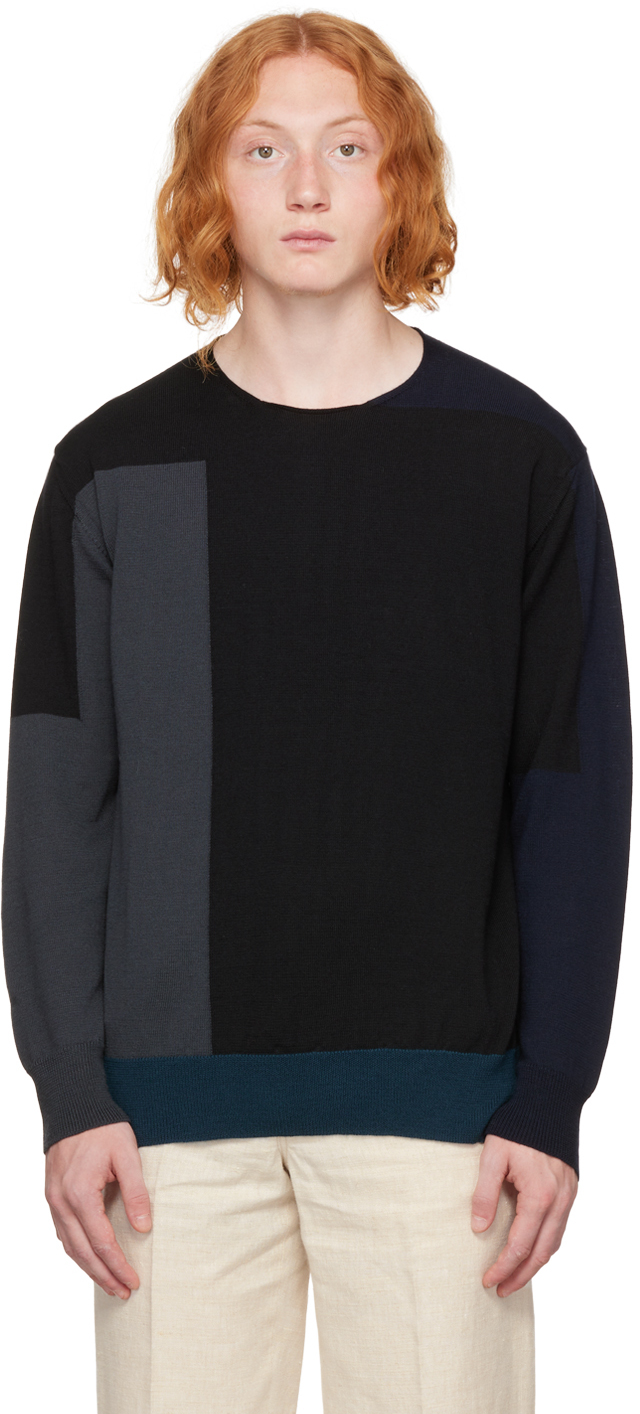 Comme des Garçons Homme Black Colorblocked Sweater